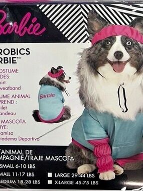 Barbie Aerobics Barbie Pet Costume Blue & Pink Medium